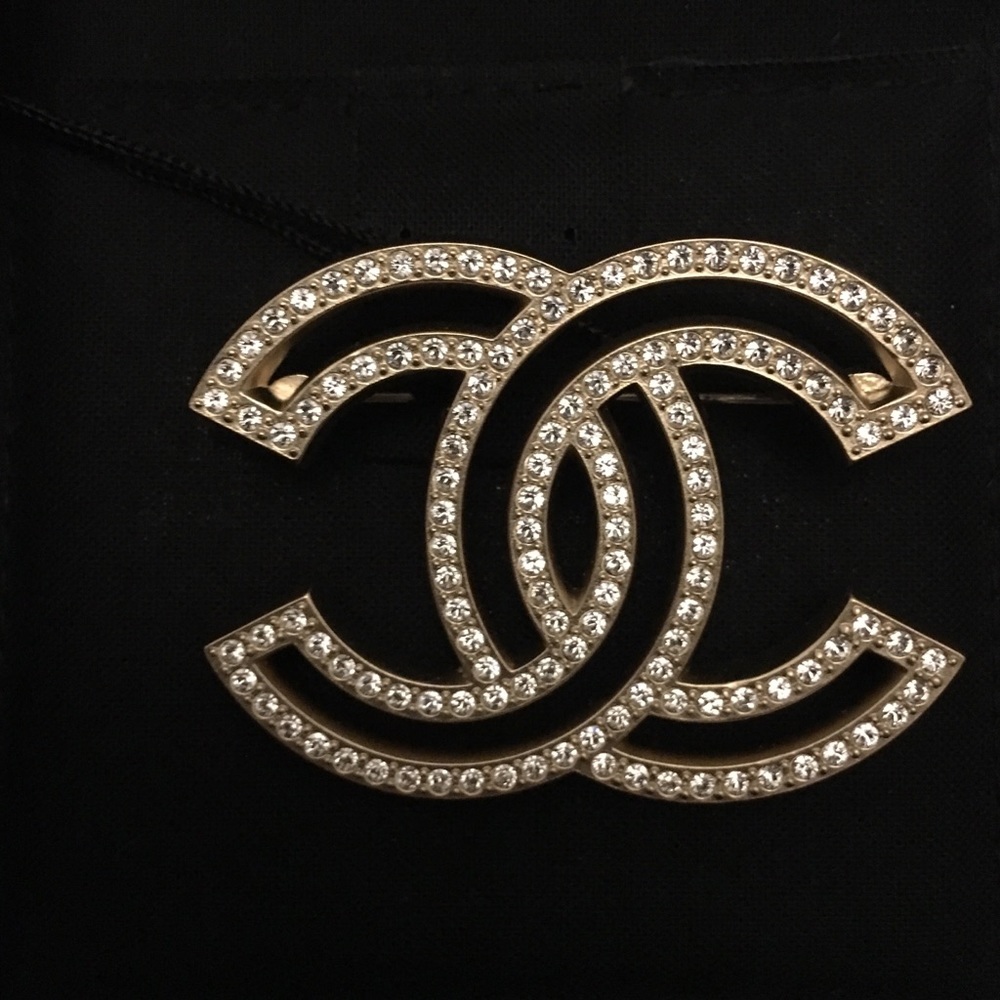 Chanel Gold/Crystal Brooch